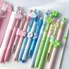 4pcs Fruity Scented Gel Pen Set 0.5mm Rabbit Bowknot Clover Cloud Retractable ST Tip Smooth Quick Dry Black Ink