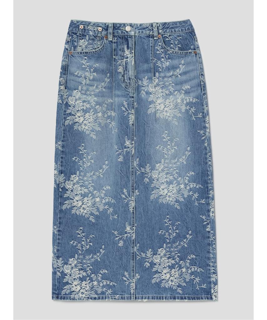 Anggae Flower Hline Skirt Blue