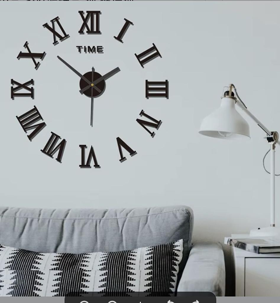 3D Acrylic Digital Wall Clock Roman Numerals Design Mirror Wall Clock Fashion Large Round Wall Clock DIY Self Adhesive Clocks