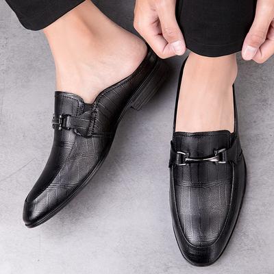 Mode 2025 Marke Sommer Herren Bequeme Neue Top Leder Business Halbslipper Modische Herren Outdoor Atmungsaktiv Weichbesohlte Slipper