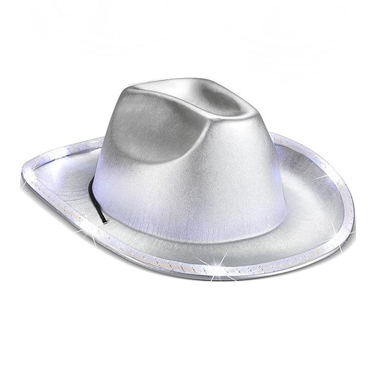 Light Up Cowboy Hats LED Wedding Hats Neon Sparkly Hats Gift for Bridal Wedding Shower Dance Bachelor Party Prom