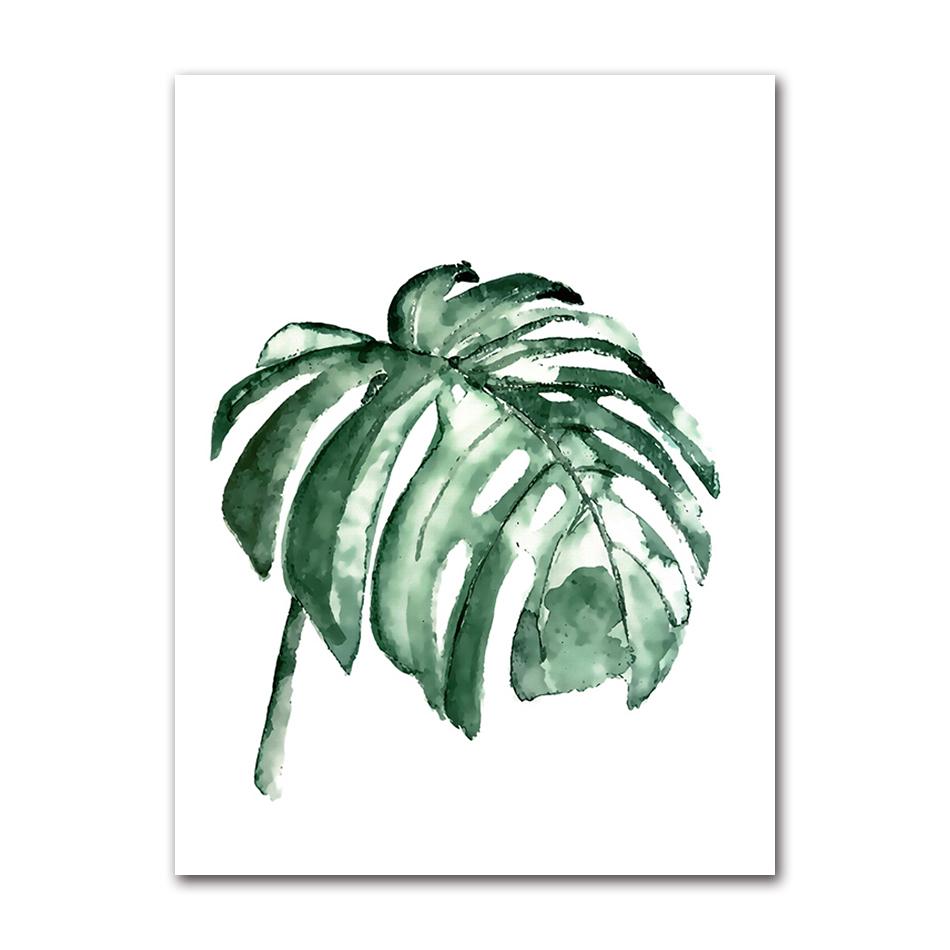 Picture Wall Art Canvas Paintings Home Decoration Nordic Art Tropical Plants Scandinavian Poster Green Leaves Decorative