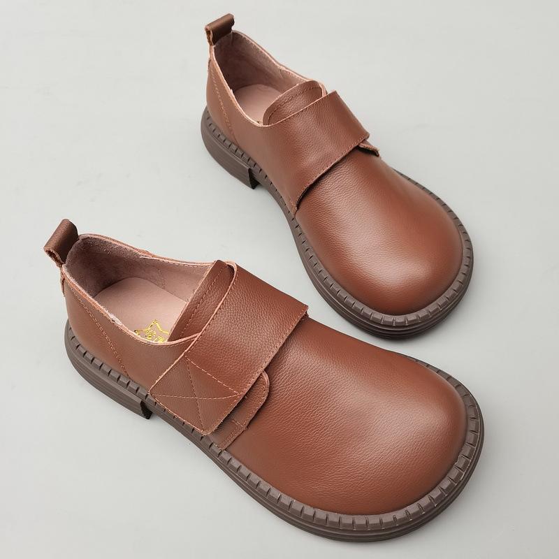 Leather pure leather men's big head wide version fat feet leather shoes foreign trade work leisure original first layer cowhide single shoes spri