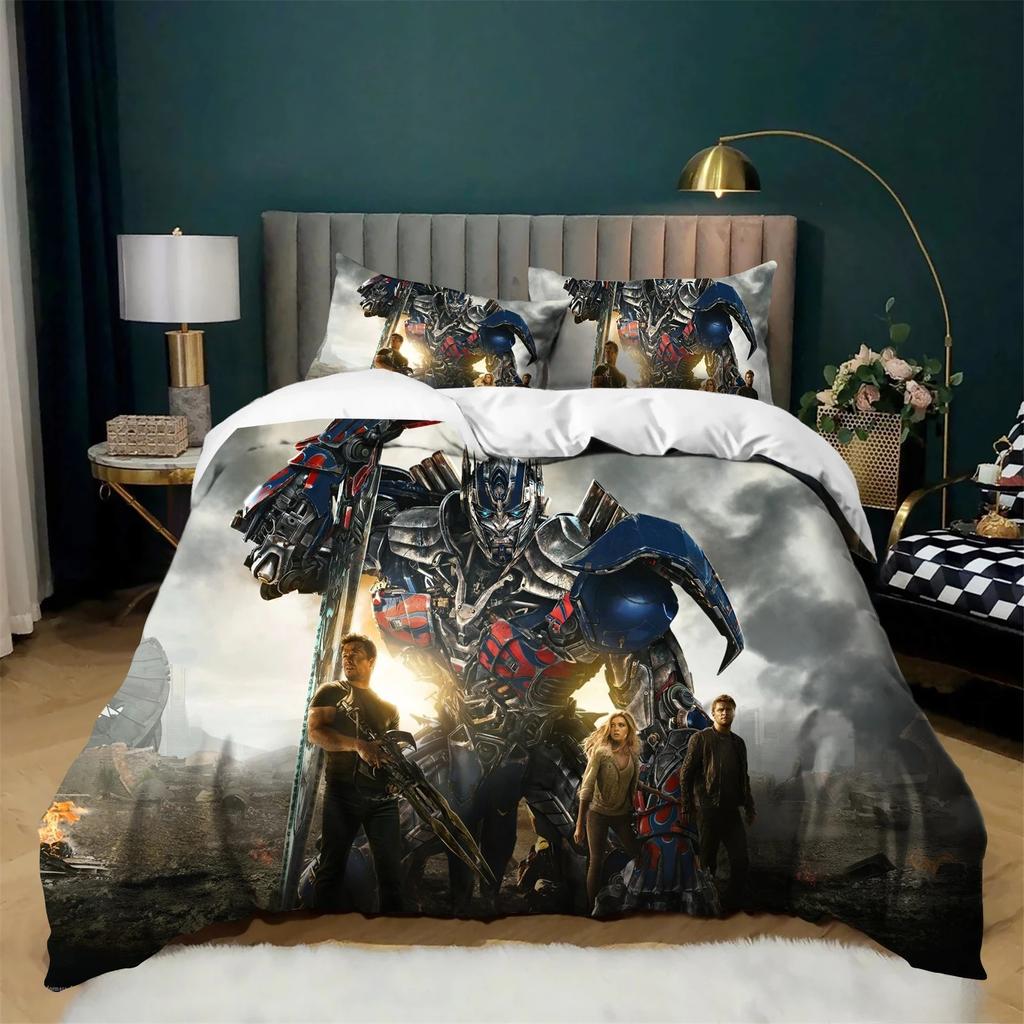 T-Transformers Movie 3D Printed Duvet Cover Set Bedding Set Kids Boy Bedroom Decoration 2/3PCS Single/Double/Queen Large Size
