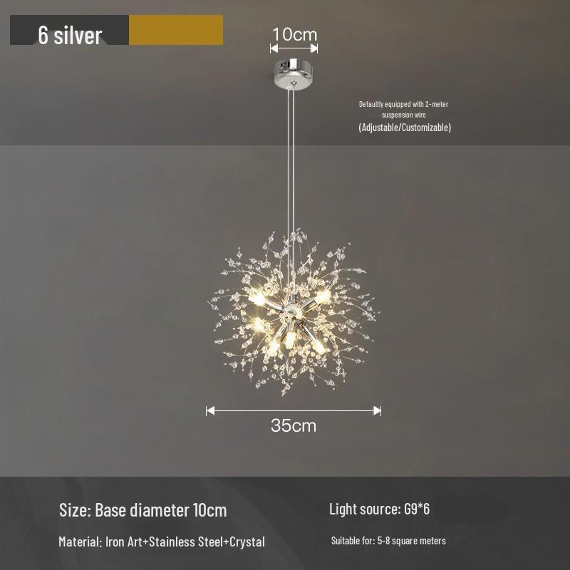 Dandelion Crystal Chandelier - Modern Lighting for Bedroom, Living Room, Bar, and Clothing Store