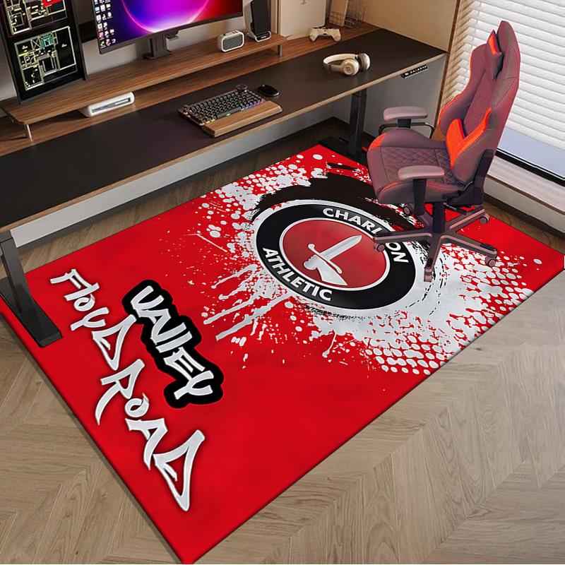 1PC Football Charlton-Athletic Crest Rug Game Carpet, Floor Mat for Bedroom Living Room Entryway Rug, Home Decor Idea Gift for Christmas birthday