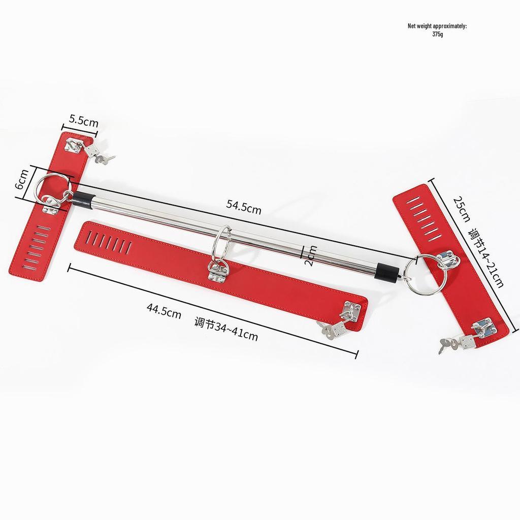 SM Restraint Kit with Locking Leather Handcuffs and Neck Rod