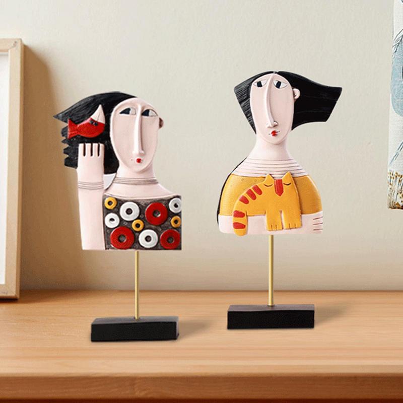 Abstract Face Statue Abstract Human Face Resin Sculpture Statue Creative Handcrafted Modern Resin Sculptures Abstract Face Art