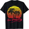 San Clemente 80s Summer Beach Palm Tree Sunset T-Shirt
