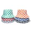 Sunscreen Fishing Hat Checkerboard Plaid Pattern Casual Sunshade Packable Bucket Beach Cap