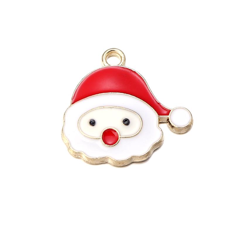 Alloy Christmas Pendant Mixcolor Dripping Oil Charm Pendants For DIY Jewelry Making Christmas Series Accessories