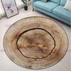 Farmhouse Rustic Tree Rings Rustic Area Rug Round Circle Carpet Livingroom Bedroom Floor Mats for Bathroom Modern Home Decor