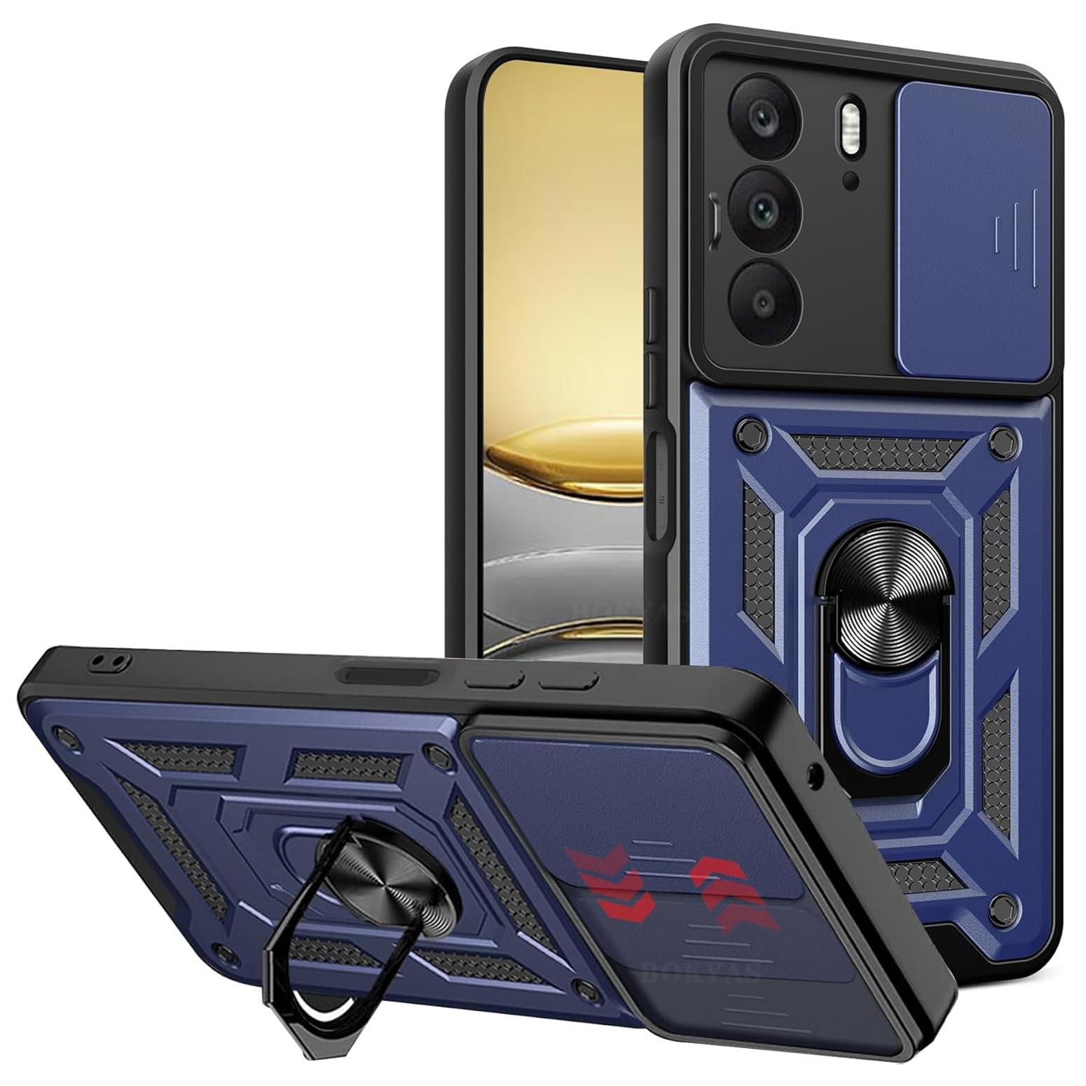 

Чехол Armor для Realme C75 4G, защитный объектив с кольцом, магнитный держатель, чехол Fundas Realme C75 синий