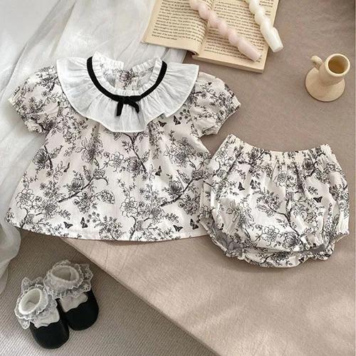 2025 New Summer 0-3Yrs Children Clothes Suit Sleeveless Solid Color Denim Vest+Shorts Newborn Baby Girls Clothing Set