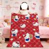 K-KittyS Cartoon Art Cute Hello Blanket For Soft Throw Blanket for Picnic Bed Sofa Home Bedroom Cozy Warm Comfortable