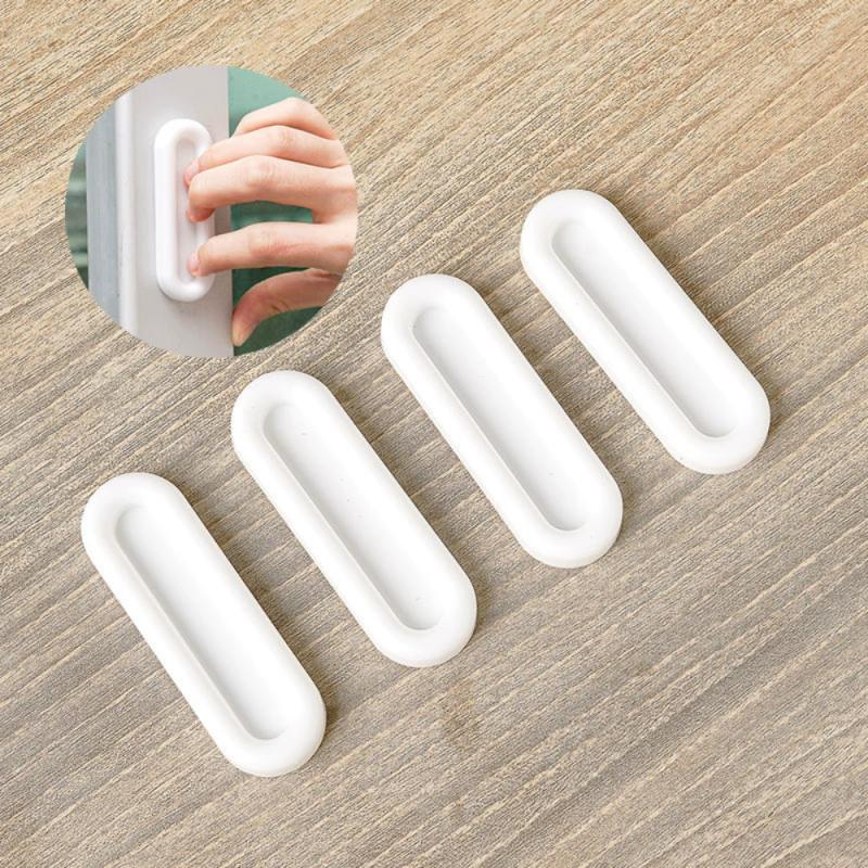 Pack of 4 Non-Slip Self-Adhesive Door Knobs, Ideal for Interior Doors, Windows & Cabinets