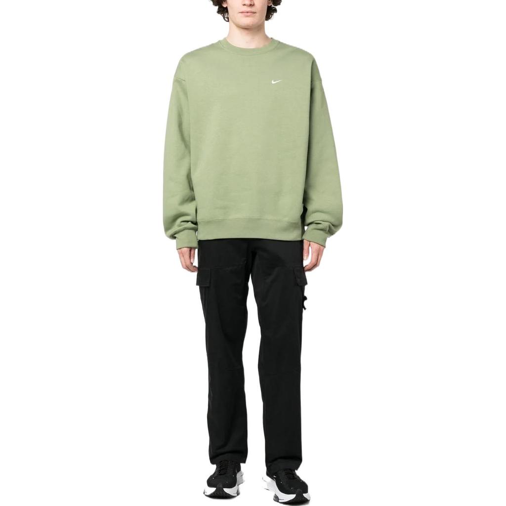 Nike Logo Print Crew Neck Long Sleeve Sweatshirt Men Tops Green DX1361-386
