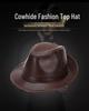 Herren Fedora Hut aus echtem Rindsleder, Herbst/Winter, Britischer Gentleman-Stil für mittlere und ältere Jahre