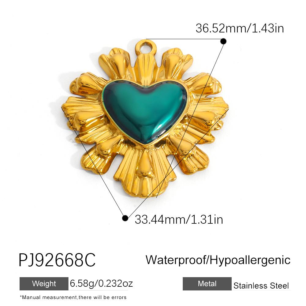 Cross-border Stainless Steel Jewelry Accessories Heart-shaped Flower Pendant Accessories Platedaccessories for Women