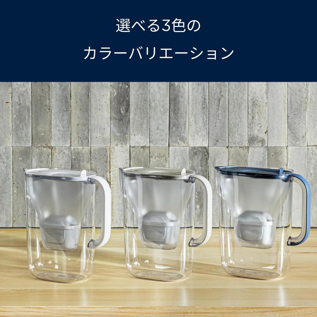 Brita Water Filter, Pitcher Type, PFOS/PFOA Removal Tested, Filtered Water Capacity: 1.26L (Total Capacity: 2.4L) [Genuine Japanese Product] Style Ess