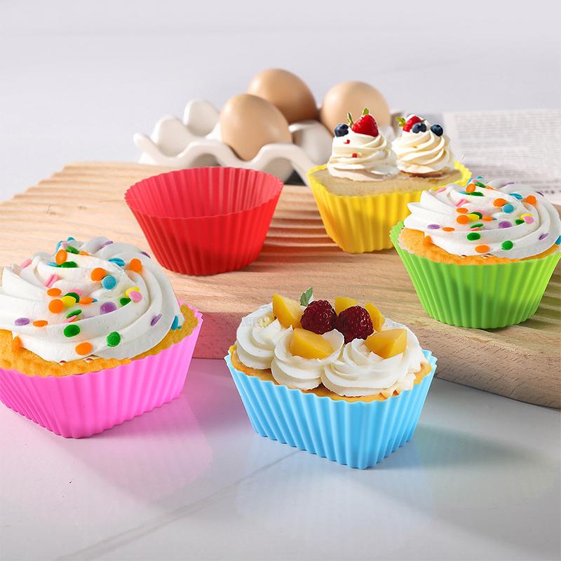 8Pcs Silicone Lunch Box Dividers Kids School Bento Box Food Separators Cupcake Liners Mold Eco-Friendly Baking Tools for Childre