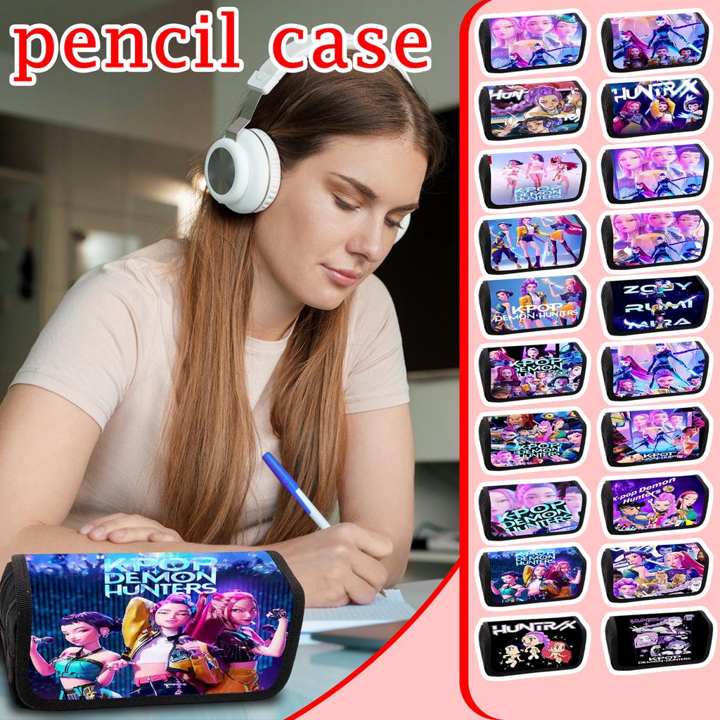 Pencil Case Pencil Case For Primary And Secondary School Students Water-Resistant Printed Cartoon Large Capacity Lid Pencil Case
