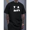 European Sizes Creative Round Neck T-Shirt Trendy Fashion Short Sleeve, Casual Daily Style Top for Men Comfortable T-Shirt