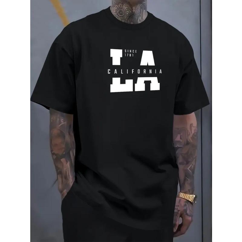 European Sizes Creative Round Neck T-Shirt Trendy Fashion Short Sleeve, Casual Daily Style Top for Men Comfortable T-Shirt