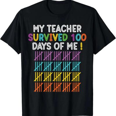 Teacher Student 100 Days Of School Happy 100th Day T Shirt Vintage Breathable Top For Everyday Wear Designer Clothes