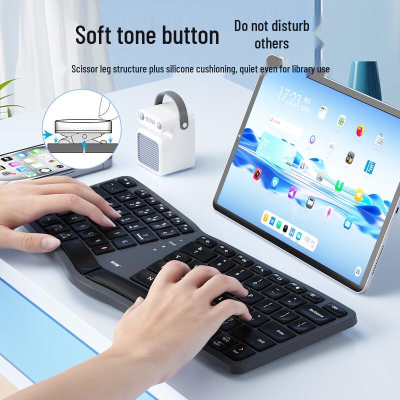 B.O.W Ergonomische Multi-Device Tri-Mode Tastatur