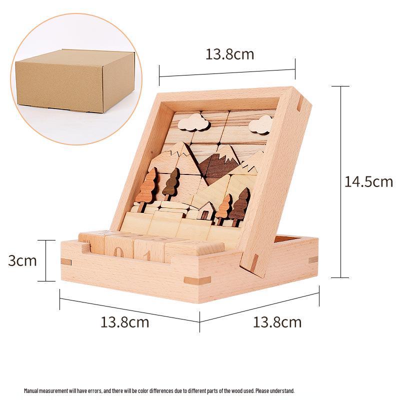 

Creative Wooden Landscape Calendar Desk Display - Home Decor, Various Styles, DIY Support