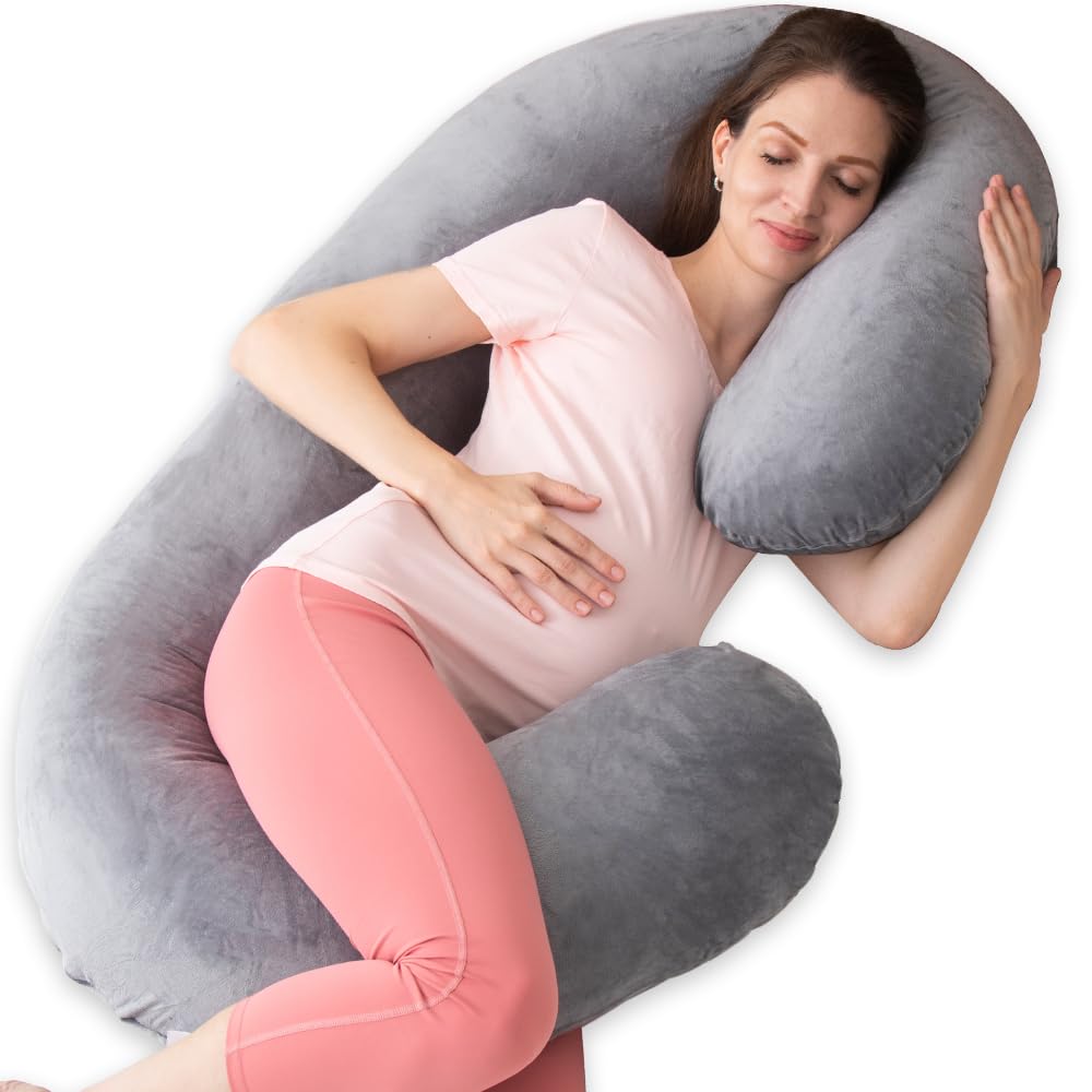 

Body Pillow for Made of Crystal Microfiber Popular Maternity Nursing Soft and Suitable for Side Pregnancy with Removable Cover C-Shaped Pregnancy,