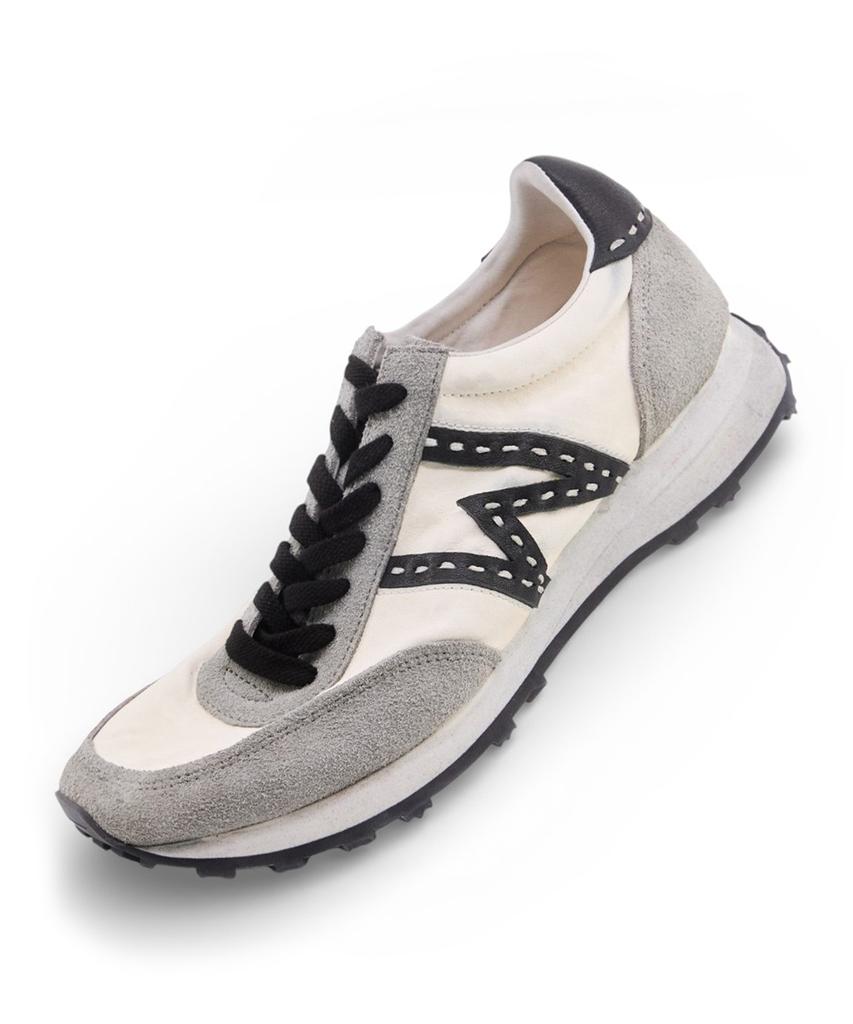 Yase [Deerskin, Kangaroo Leather] Wsr-7 Vintage Jogging Sneakers Ivory