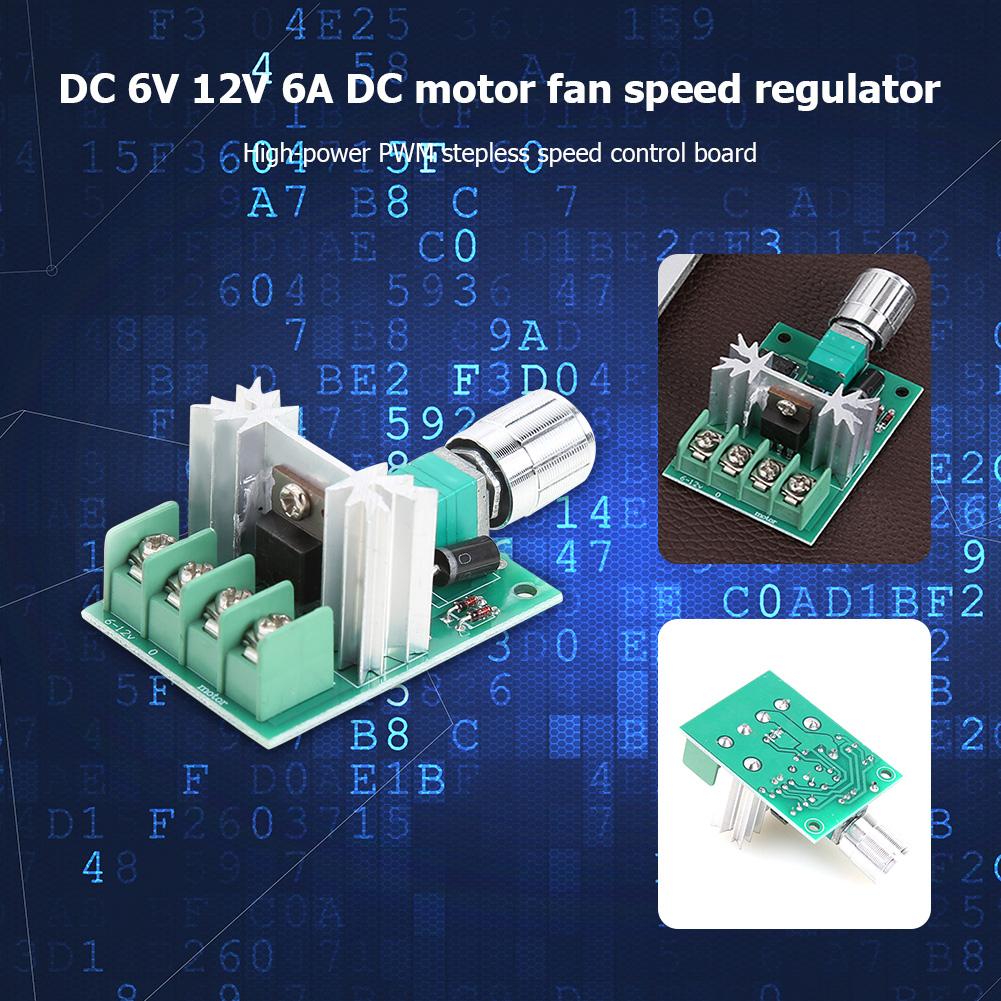 6V-12V 6A PWM DC Motor Governor Variable Speeds Switchs Controller Regulator GF 6V-12V 6A PWM DC Motor Governor Variable Speeds Switchs Controller Regulator GF