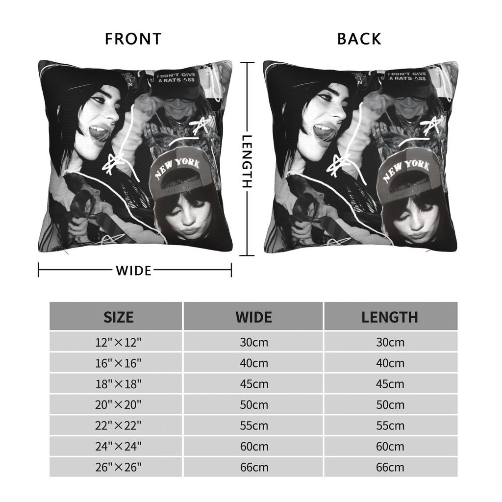 American Singer B-Billie E-Eilish Square Pillow Case Polyester Cushions For Sofa Casual Pillowcase