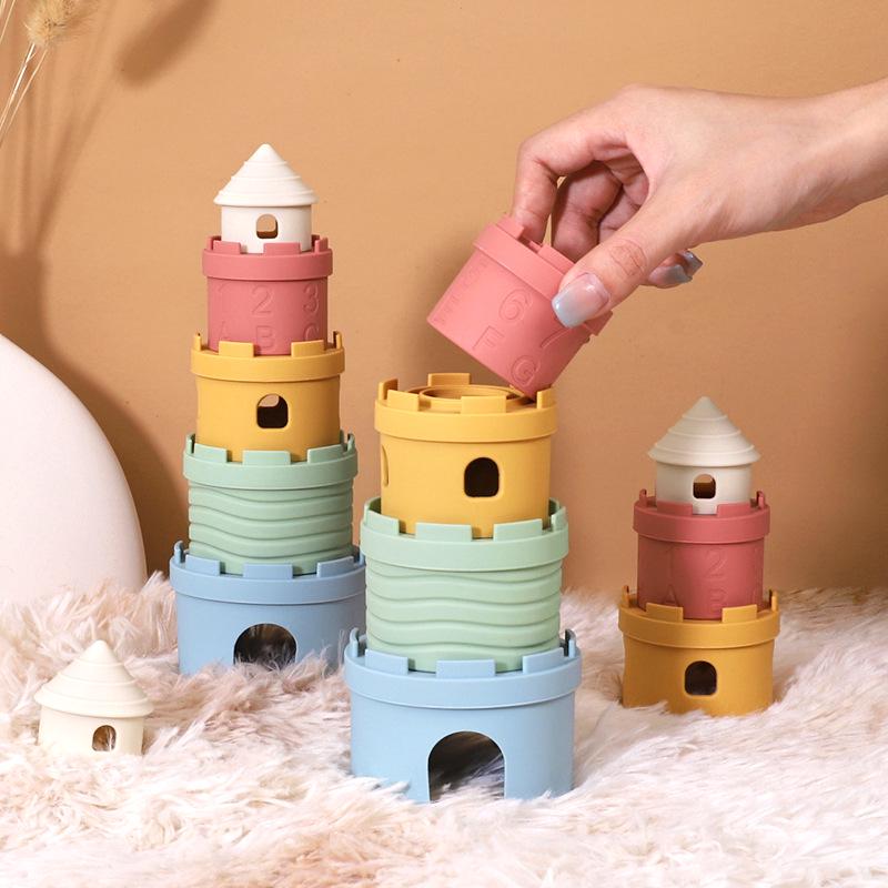Colorful Silicone Stacking & Number Building Blocks for Early Learning