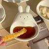 Super Cute Cartoon Rabbit Dipping Saucer Household Three-Dimensional Ceramic Saucer Ketchup Snack Plate Vinaigrette White Rabbit