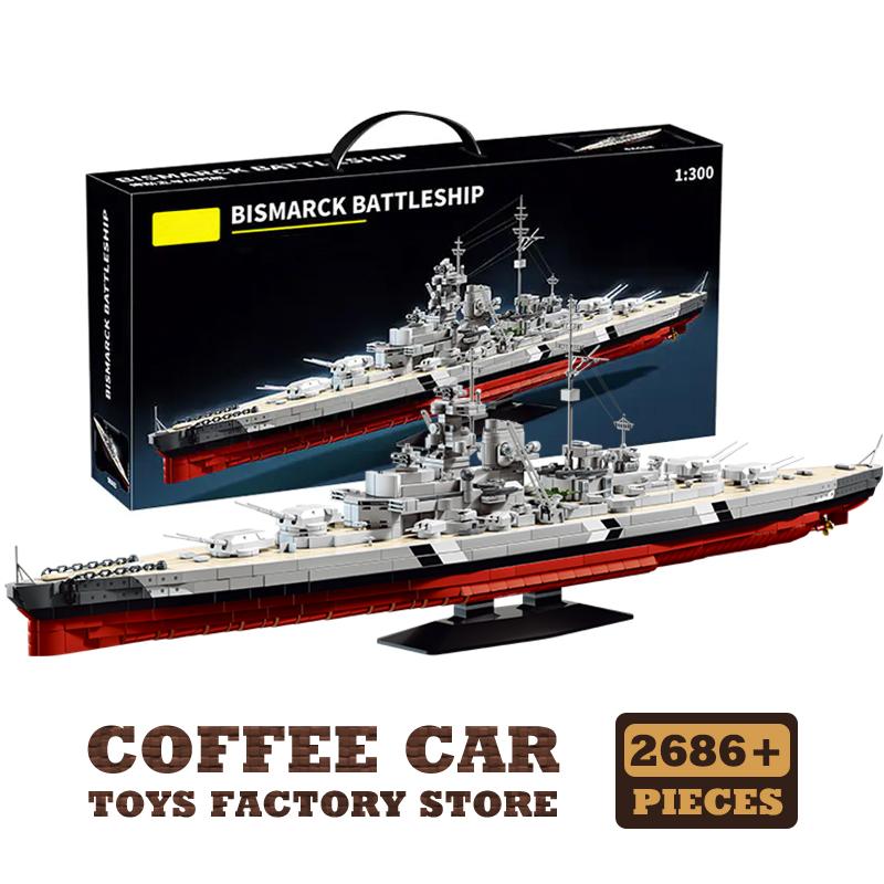 NEW German Warship Model Bricks Kit Military Battleship Building Blocks WW2 Cruiser Boat Submarine Assembly Toys Adult Kids Gift
