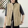 Retro Corduroy Vest Women's Spring and Autumn Outerwear Literary Casual Versatile Loose Sleeveless Vest Jacket Collar Single Breasted Sleeveless Vest
