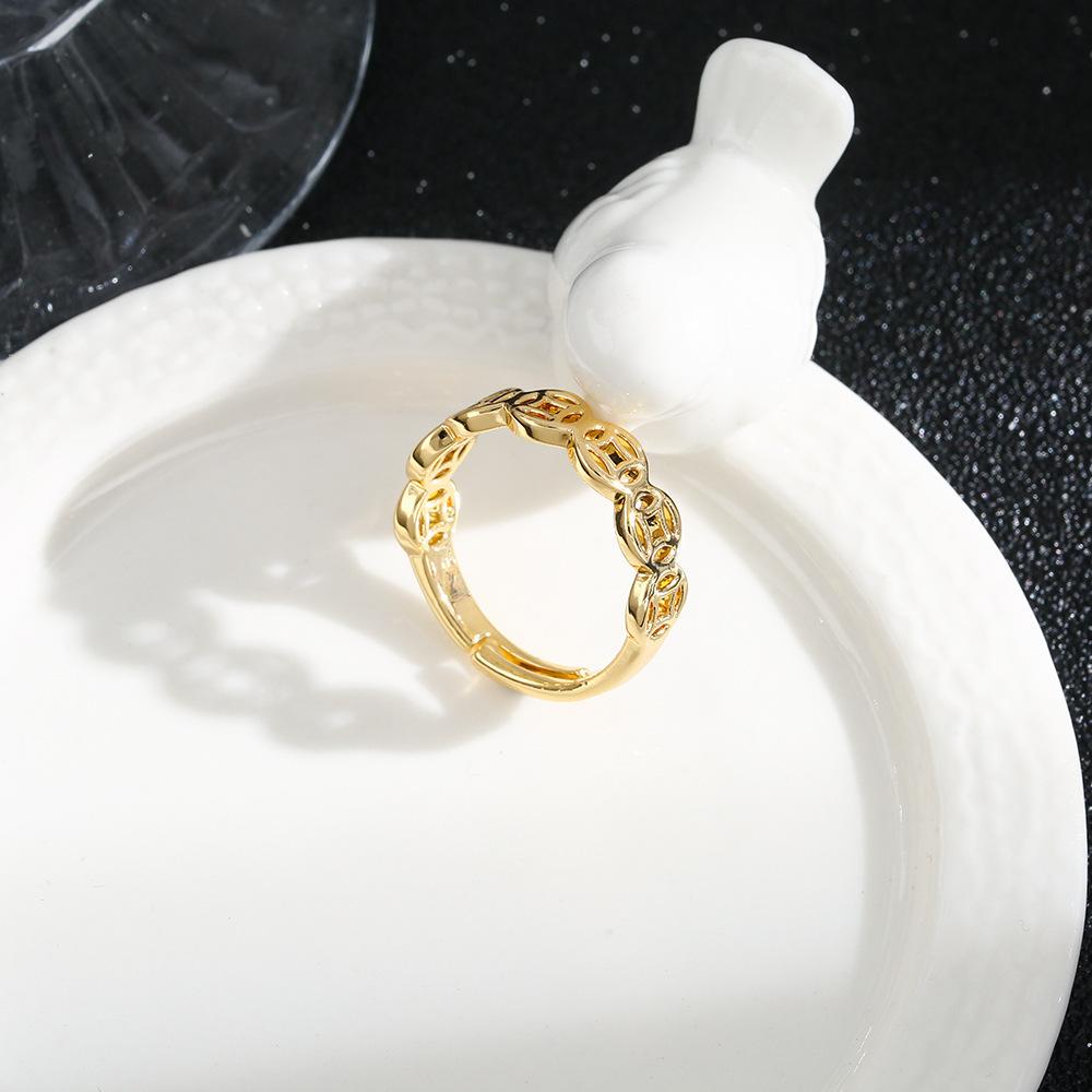 Explosive Douyin Explosive National Style Fashion Money Duoduo Lucky Ring Opening Adjustment Advanced Sense