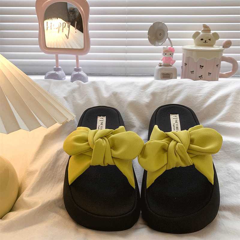 

Thick-soled skirt slippers women s summer wear new Internet celebrity high sense not tired feet cool slippers beautiful sandals 35 жовто-зелений