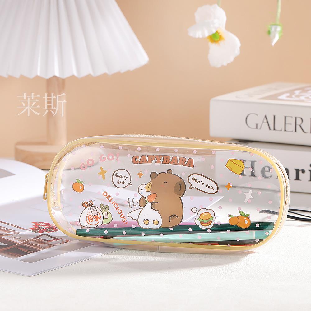 Канцтовары Капибара, Высококачественный студенческий пенал большой вместимости, Прозрачный мешок для хранения