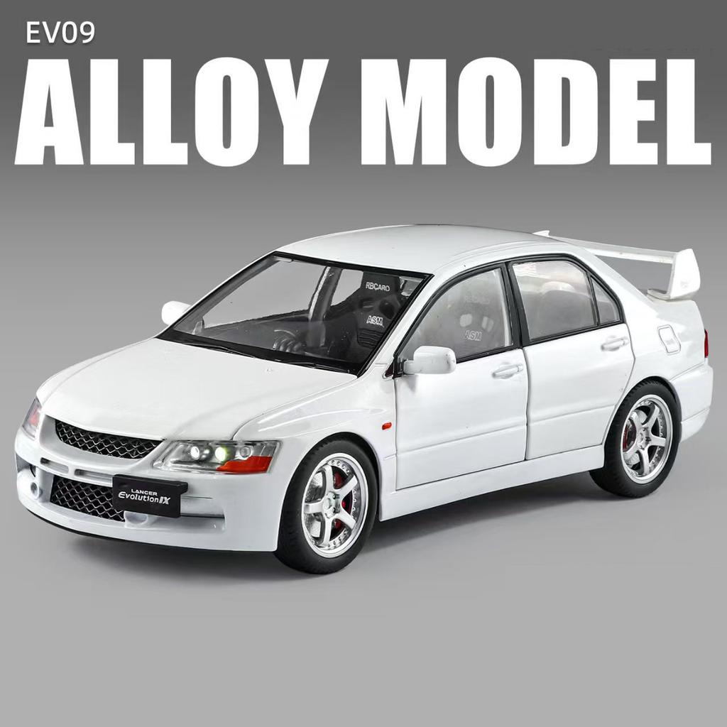 ydcp10 1:24 Mitsubishi Lancer Evolution IX EVO Modified Car Alloy Car Model Sound and Light Children's Toy Collectibles Birthday Gift