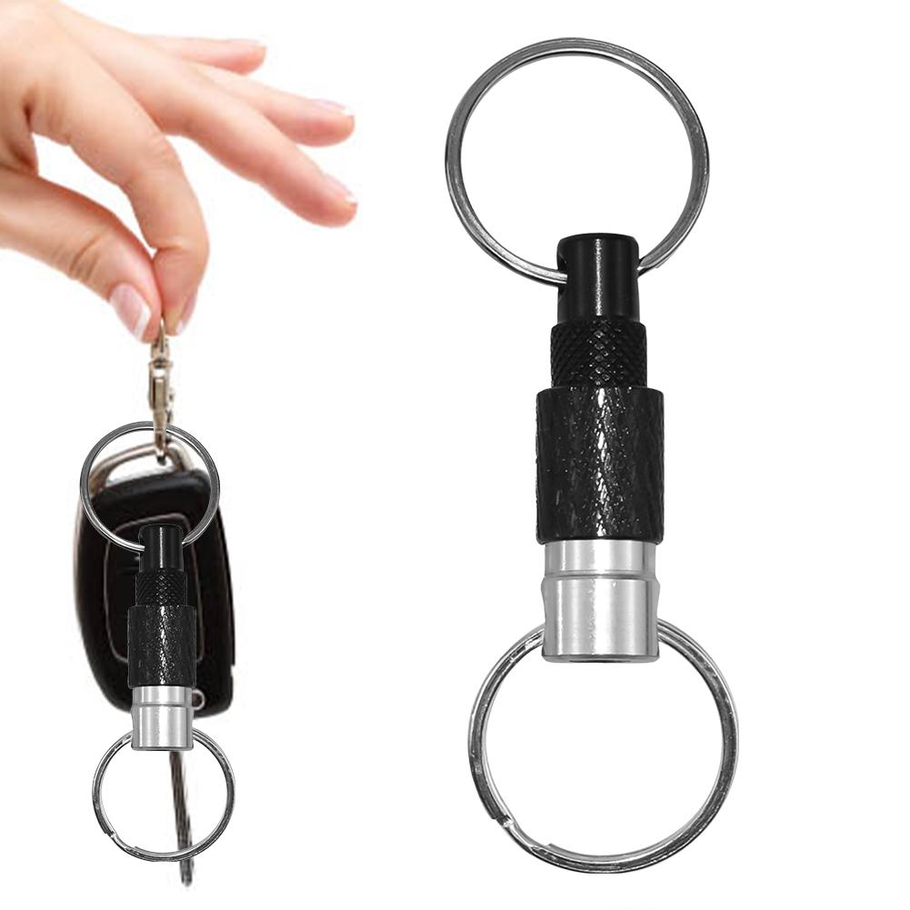 Aluminum Alloy Quick Release Swivel Keychain Detachable Pull Apart Metal Keychain Dual Split Keychains EDC Tool EDC Outdoor Tool