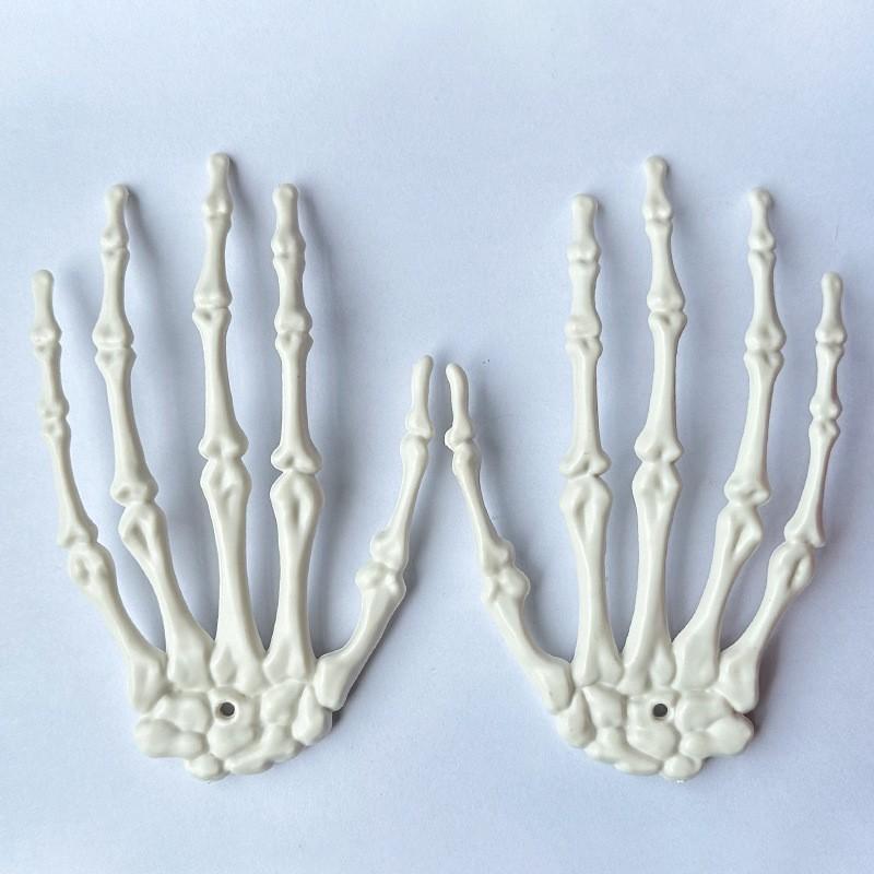Halloween Decoration Realistic Skeleton Hand, Outdoor Yard Lawn Ornament, Plastic Skull Hand Prop, Spooky Party Garden Decor