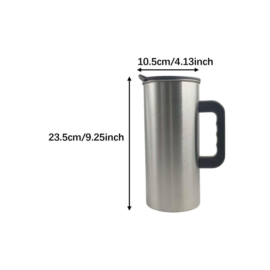 1.5L Stainless Steel Pitcher Heat Resistant Multifunctional Portable Ice Tea Kettle Wide Mount for Office Cafe Kitchen Bar Home