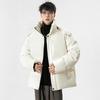 Doudoune d'hiver pour homme avec capuche amovible - 90% duvet de canard blanc, couleur unie, style jeune polyvalent