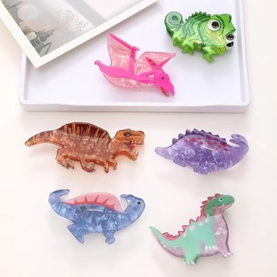 1pc Cartoon Small Dinosaur Acrylic Hairpin Personality Trend Back Head Pan Hair Claw