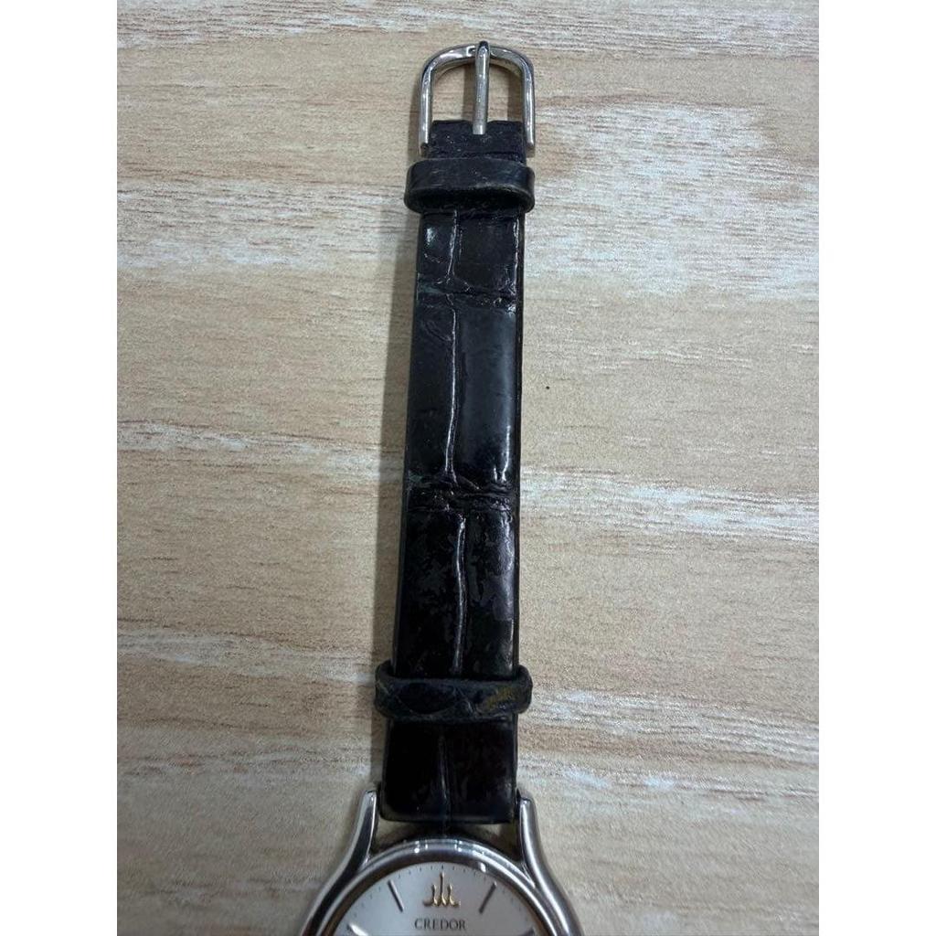 Used CREDOR Watch Ladies Silver Black Working Item