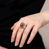 XIYANIK Ethnic Style Thai Silver Southern Red Adjustable Rings For Men Women Retro Fashion New Jewelry Gift Party Anillos